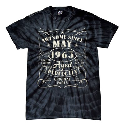 60th Birthday Awesome Since May 1963 60 Years Old Gift Tie-Dye T-Shirt