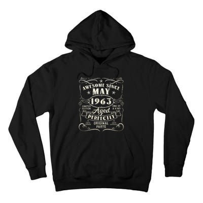 60th Birthday Awesome Since May 1963 60 Years Old Gift Tall Hoodie