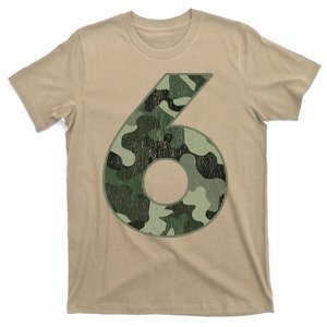 6th Birthday Army Birthday Party 6 Years Old Camo Number 6 T-Shirt