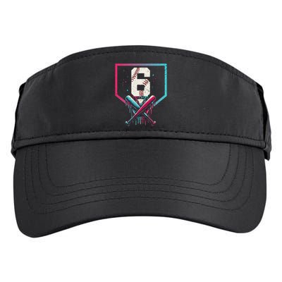 6th Birthday Baseball Home Plate Drip Ice Cream Sprinkle Gift Adult Drive Performance Visor