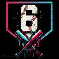 6th Birthday Baseball Home Plate Drip Ice Cream Sprinkle Gift Flatbill Hat