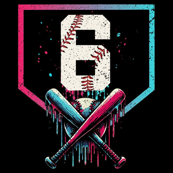 6th Birthday Baseball Home Plate Drip Ice Cream Sprinkle Gift 16 in Basic Backpack