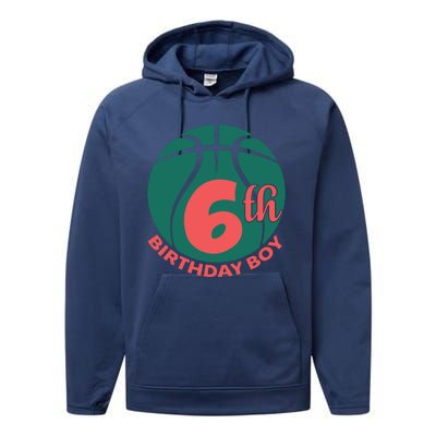 6th Birthday Boy Gift For Birthday Performance Fleece Hoodie