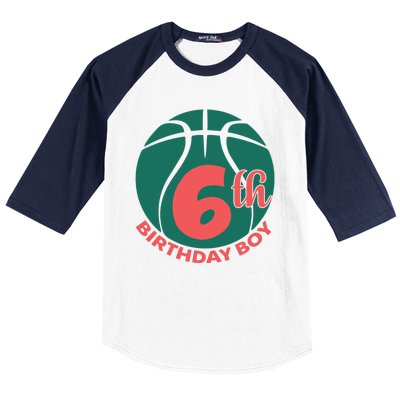 6th Birthday Boy Gift For Birthday Baseball Sleeve Shirt