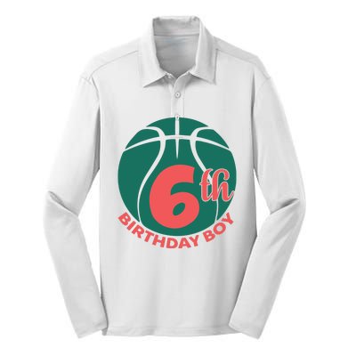 6th Birthday Boy Gift For Birthday Silk Touch Performance Long Sleeve Polo