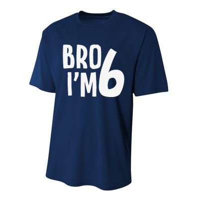 6th Birthday Boy Bro I’M 6 Year Old Six Bday Performance Sprint T-Shirt