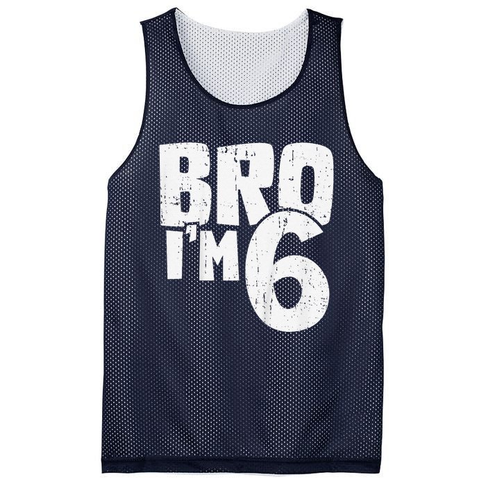 6th Birthday Boy Bro I’M 6 Year Old Mesh Reversible Basketball Jersey Tank