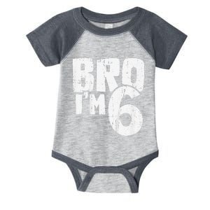 6th Birthday Boy Bro I’M 6 Year Old Infant Baby Jersey Bodysuit