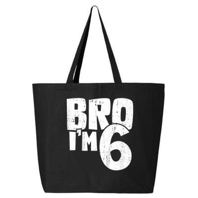 6th Birthday Boy Bro I’m 6 Year Old 25L Jumbo Tote