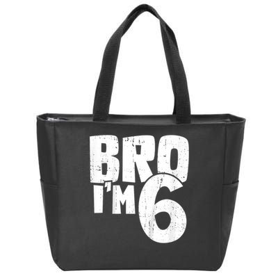 6th Birthday Boy Bro I’m 6 Year Old Zip Tote Bag