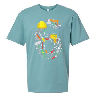 6th Birthday Builder Workman Handyman Tools Sueded Cloud Jersey T-Shirt