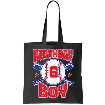 6th Birthday Baseball Big Number Six 6 Year Old Boy Girl Bag