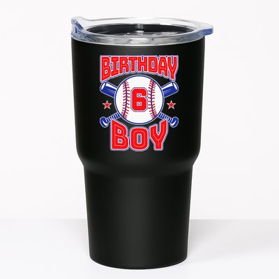 6th Birthday Baseball Big Number Six 6 Year Old Boy Girl Tumbler