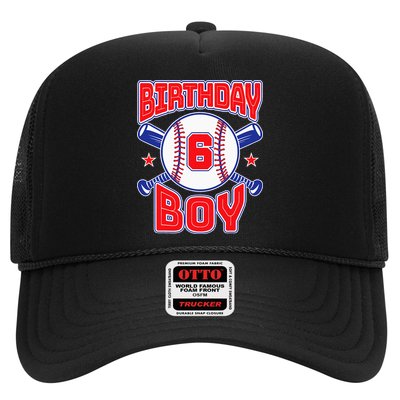 6th Birthday Baseball Big Number Six 6 Year Old Boy Girl Hat