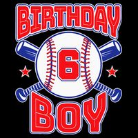 6th Birthday Baseball Big Number Six 6 Year Old Boy Girl Womens T-Shirt