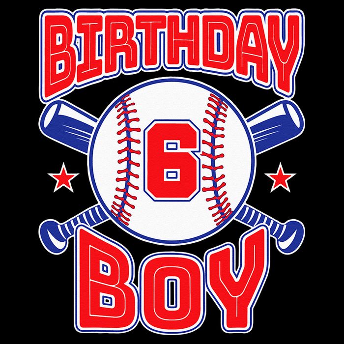 6th Birthday Baseball Big Number Six 6 Year Old Boy Girl Womens T-Shirt