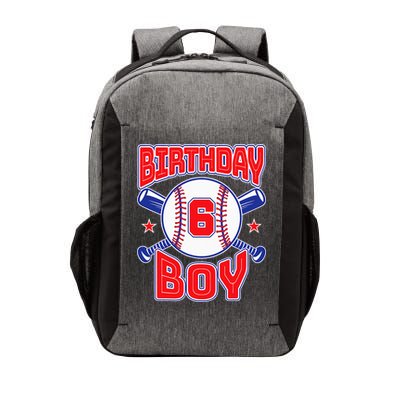 6th Birthday Baseball Big Number Six 6 Year Old Boy Girl Vector Backpack