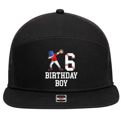 6th Birthday Baseball Big Number Six 6 Year Old Gift 7 Panel Mesh Trucker Snapback Hat