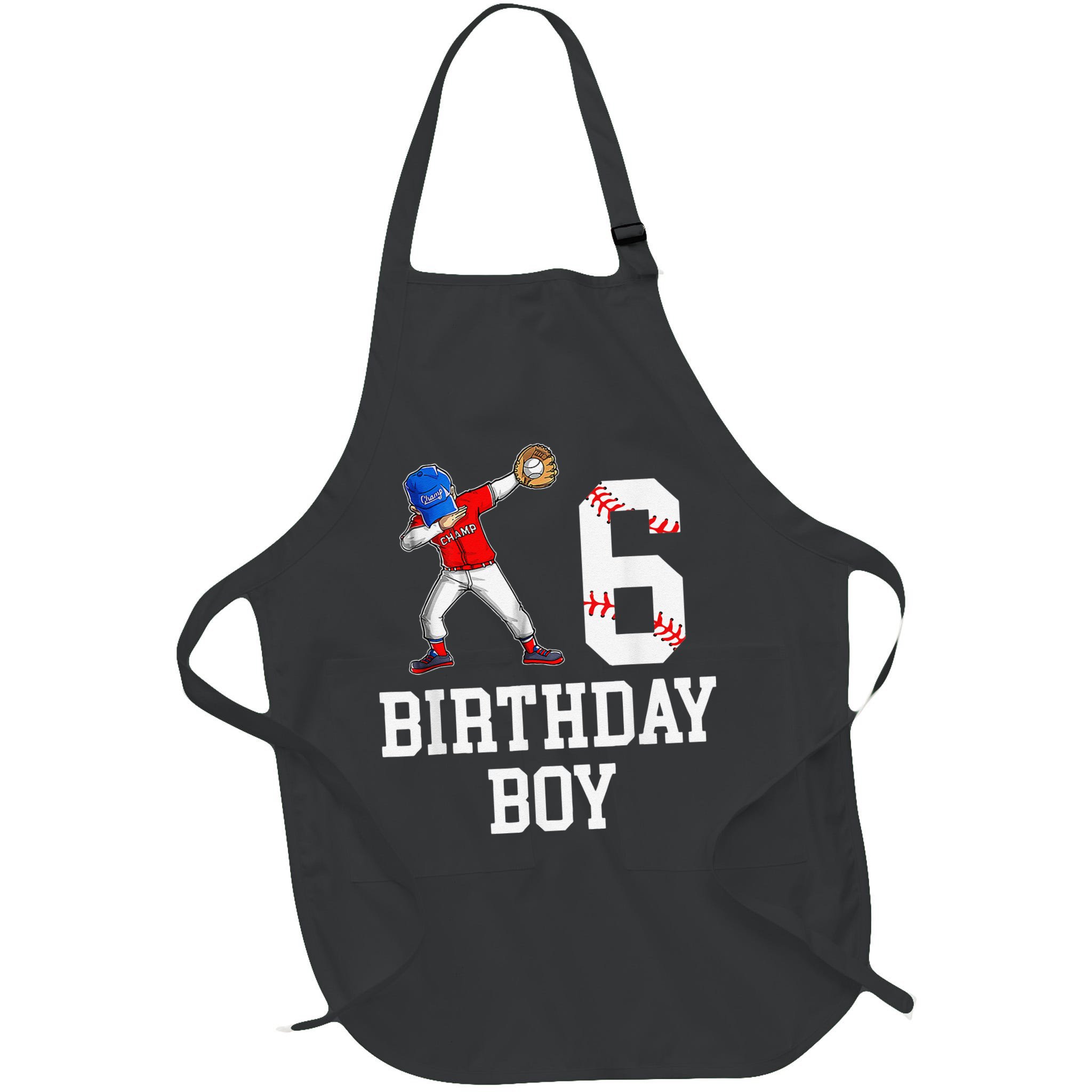 6th Birthday Baseball Big Number Six 6 Year Old Gift Apron