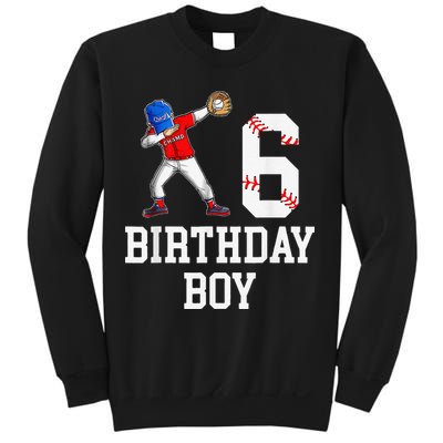 6th Birthday Baseball Big Number Six 6 Year Old Gift Sweatshirt