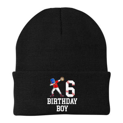 6th Birthday Baseball Big Number Six 6 Year Old Gift Beanie