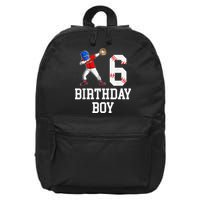 6th Birthday Baseball Big Number Six 6 Year Old Gift 16 in Basic Backpack