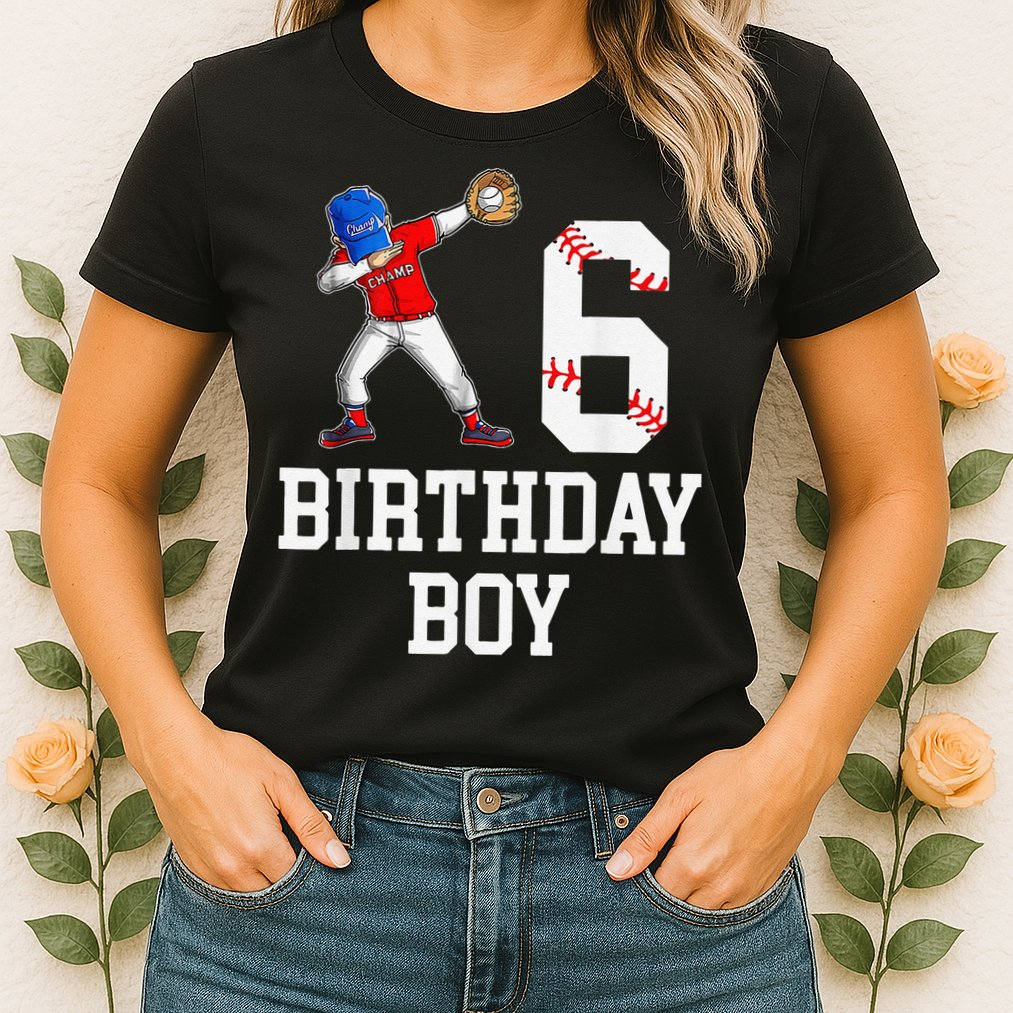 6th Birthday Baseball Big Number Six 6 Year Old Gift Womens T-Shirt