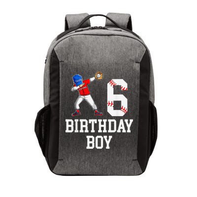 6th Birthday Baseball Big Number Six 6 Year Old Gift Vector Backpack