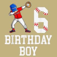 6th Birthday Baseball Big Number Six 6 Year Old Gift Cooling Performance Crew T-Shirt