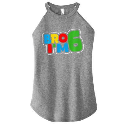 6th Birthday Boy Bro I’M 6 Year Old Four Party Women’s Perfect Tri Rocker Tank