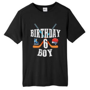 6th Birthday Boy Ice Hockey 6 Years Old Birthday Squad Party Tall Fusion ChromaSoft Performance T-Shirt