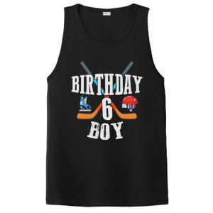 6th Birthday Boy Ice Hockey 6 Years Old Birthday Squad Party PosiCharge Competitor Tank