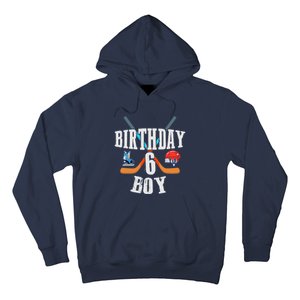 6th Birthday Boy Ice Hockey 6 Years Old Birthday Squad Party Hoodie