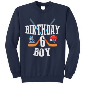 6th Birthday Boy Ice Hockey 6 Years Old Birthday Squad Party Sweatshirt