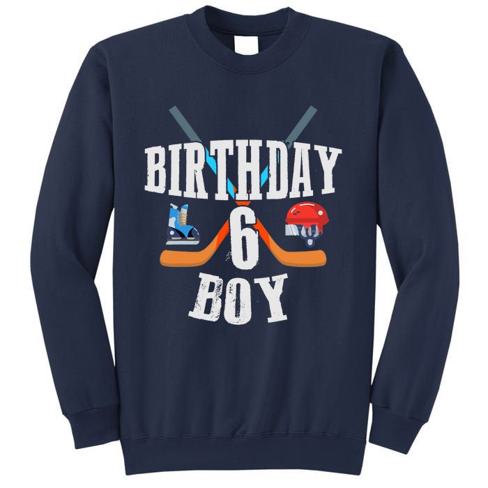 6th Birthday Boy Ice Hockey 6 Years Old Birthday Squad Party Sweatshirt