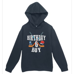 6th Birthday Boy Ice Hockey 6 Years Old Birthday Squad Party Urban Pullover Hoodie