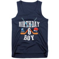 6th Birthday Boy Ice Hockey 6 Years Old Birthday Squad Party Tank Top