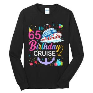 65th Birthday Cruise 65 Years Old Cruising Crew Bday Party Tall Long Sleeve T-Shirt