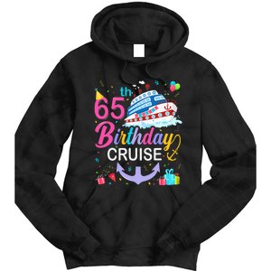 65th Birthday Cruise 65 Years Old Cruising Crew Bday Party Tie Dye Hoodie