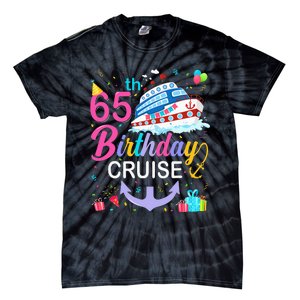 65th Birthday Cruise 65 Years Old Cruising Crew Bday Party Tie-Dye T-Shirt