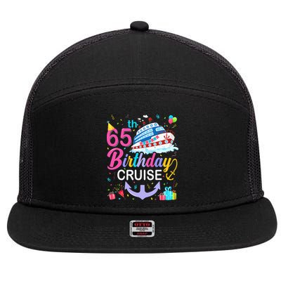 65th Birthday Cruise 65 Years Old Cruising 7 Panel Mesh Trucker Snapback Hat