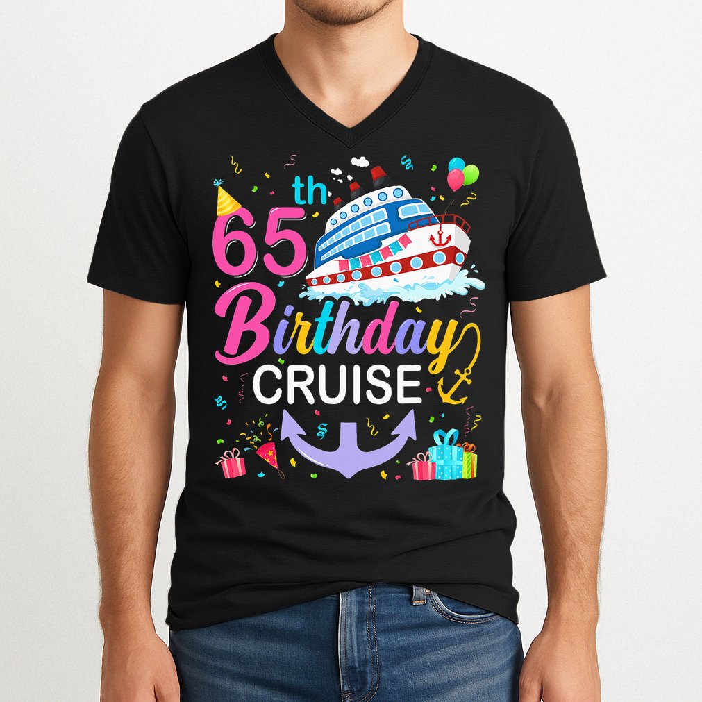 65th Birthday Cruise 65 Years Old Cruising V-Neck T-Shirt