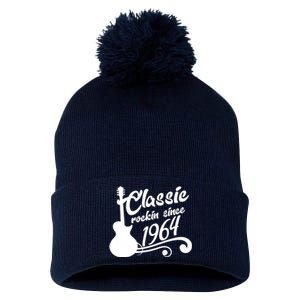 60th Birthday Classic Rockin Since 1964 Pom Pom 12in Knit Beanie