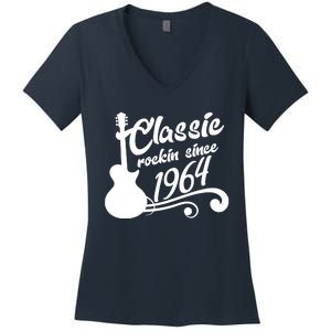 60th Birthday Classic Rockin Since 1964 Women's V-Neck T-Shirt