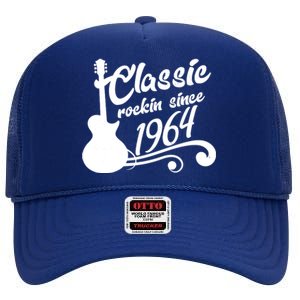 60th Birthday Classic Rockin Since 1964 High Crown Mesh Back Trucker Hat