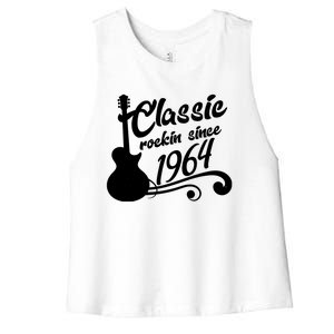 60th Birthday Classic Rockin Since 1964 Women's Racerback Cropped Tank