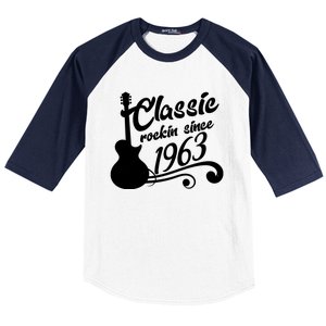 60th Birthday Classic Rockin Since 1963 Baseball Sleeve Shirt