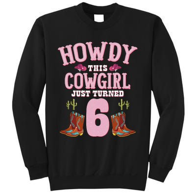 6th Birthday Cow Howdy Western Themed Birthday Sweatshirt