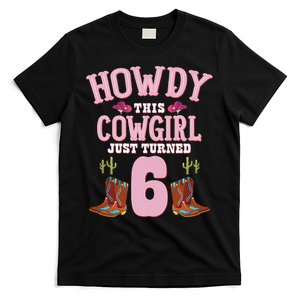 6th Birthday Cow Howdy Western Themed Birthday T-Shirt