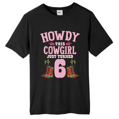 6th Birthday Cow Howdy Western Themed Birthday Tall Fusion ChromaSoft Performance T-Shirt